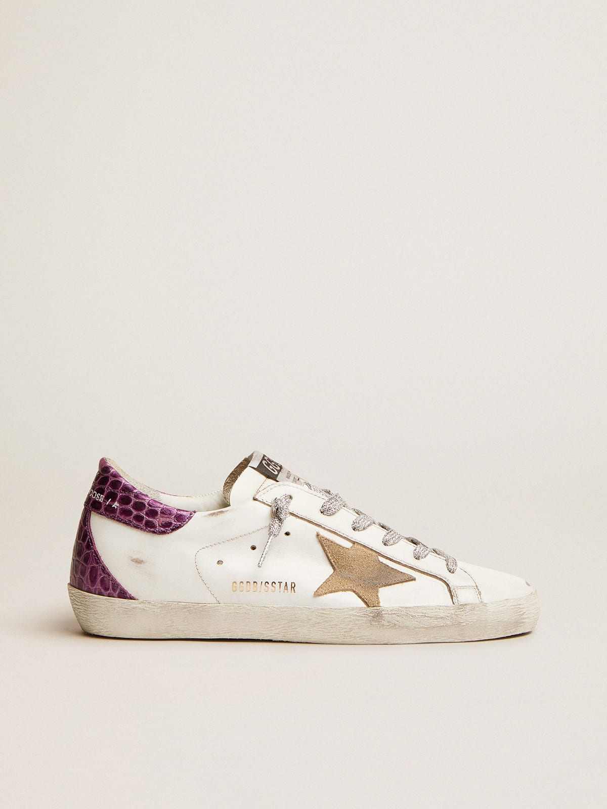 Super-Star LTD sneakers with purple crocodile-print leather heel tab |  Golden Goose