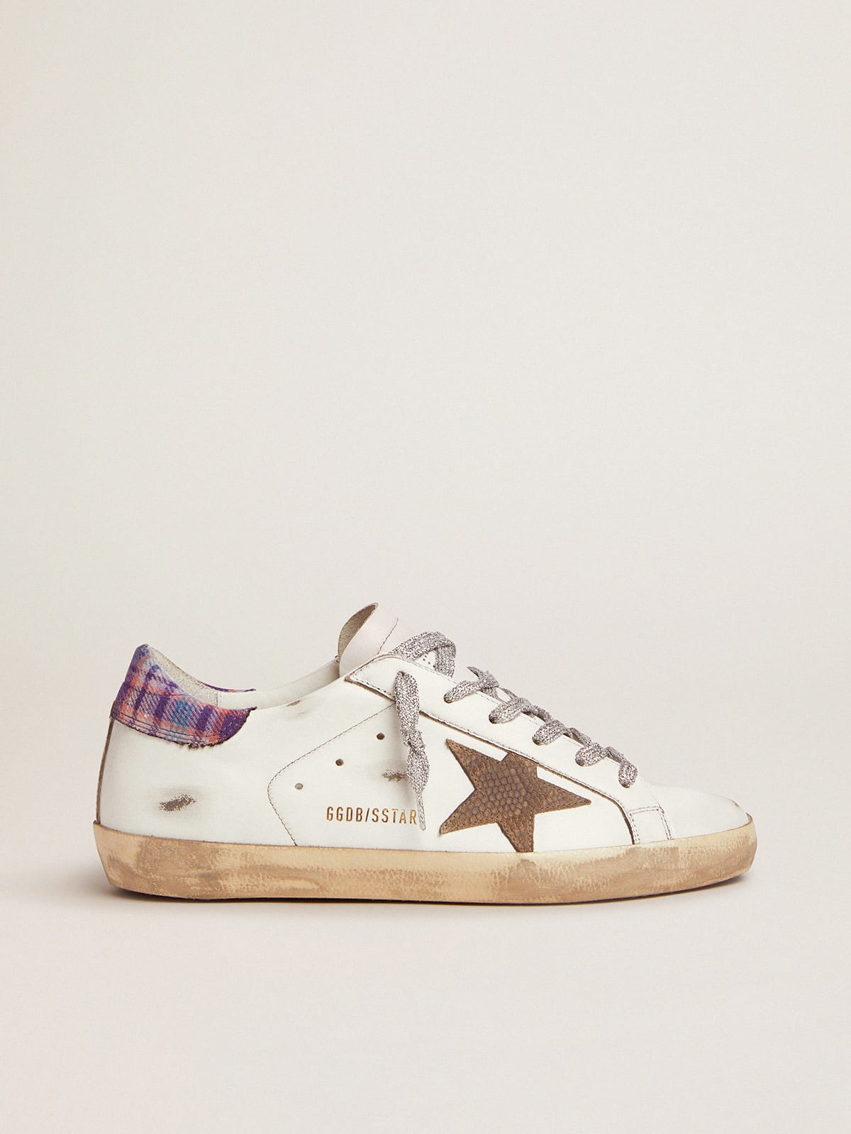 Golden Goose - Super-Star sneakers with jacquard heel tab and snake-print suede star in 