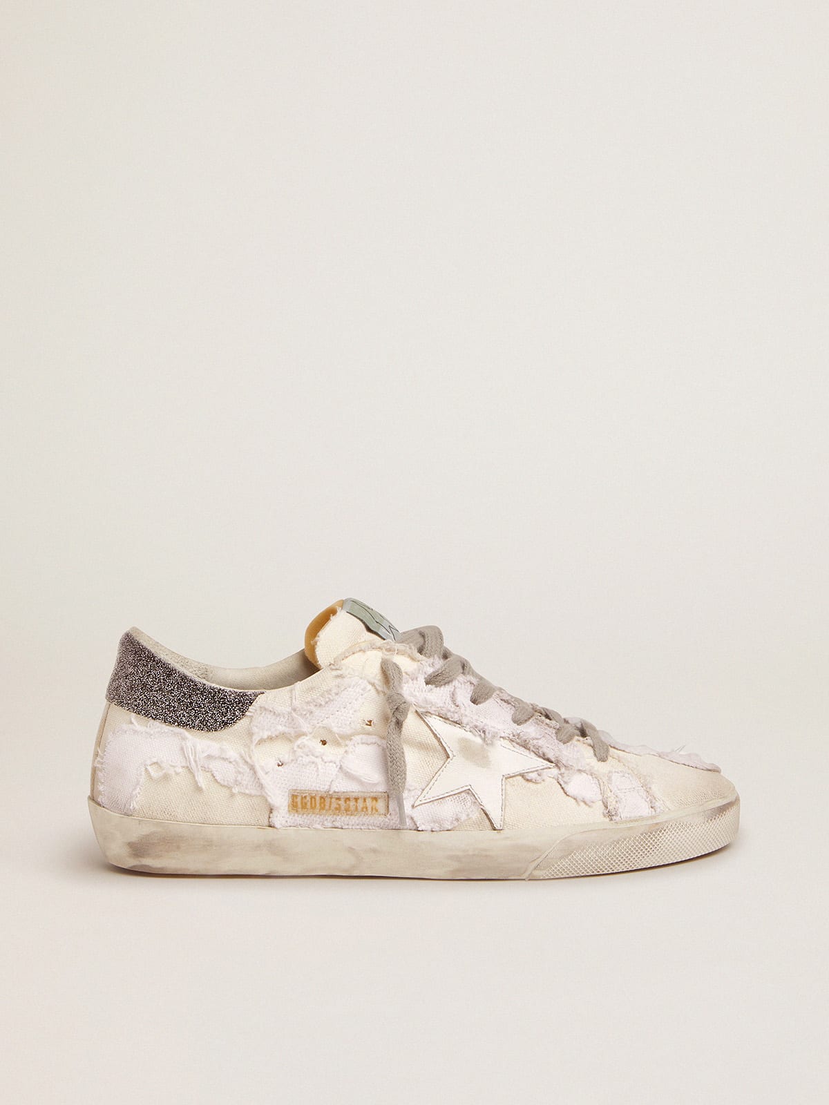 Women’s canvas Super-Star sneakers with Swarovski crystal heel tab