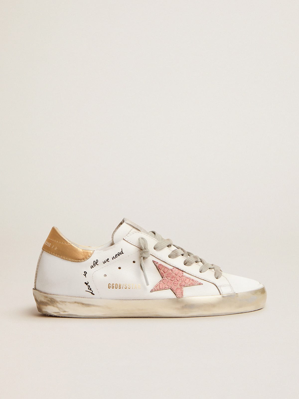 Super-Star sneakers with handwritten lettering and crocodile-print leather  stars