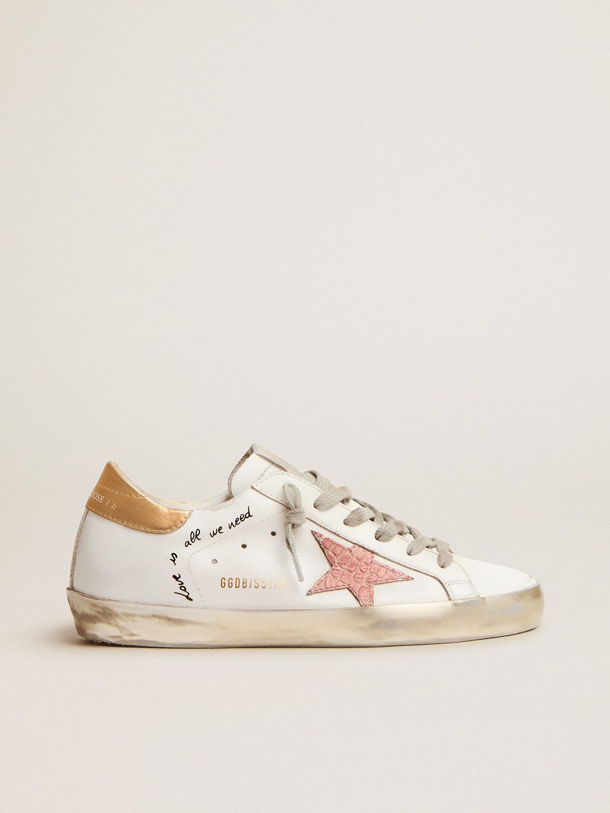 Super-Star sneakers with handwritten lettering and crocodile-print ...