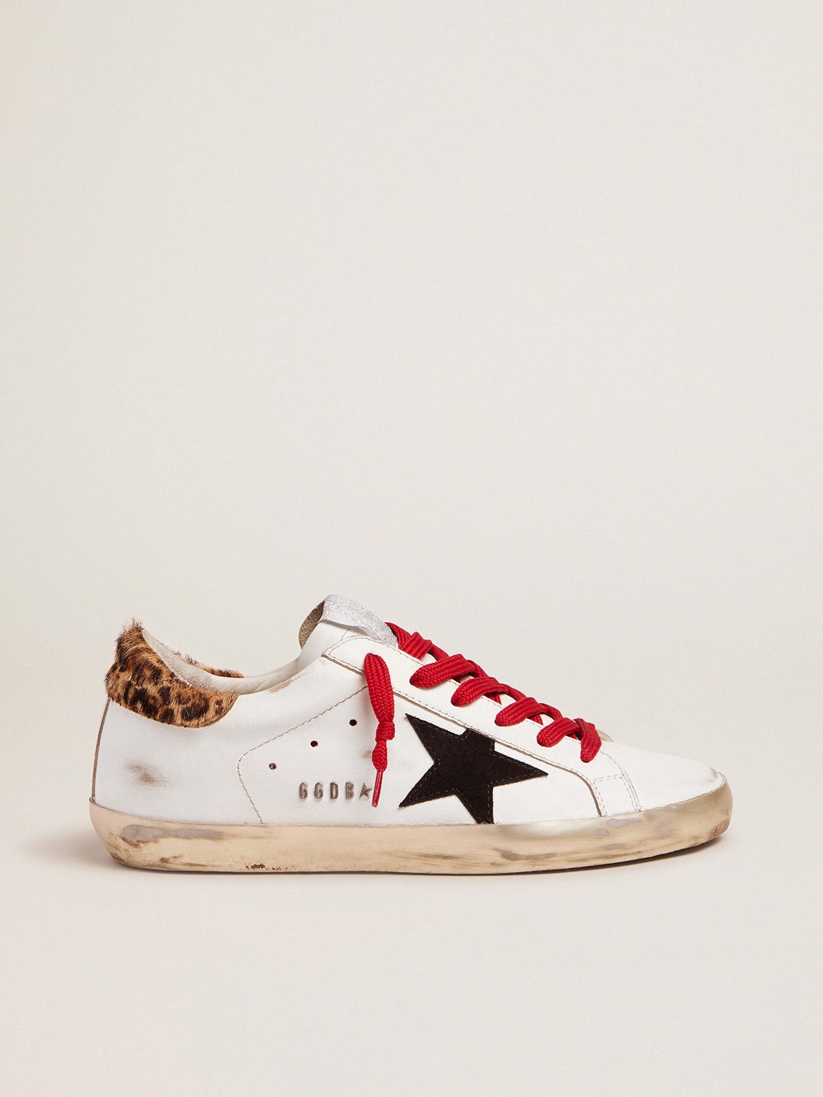 Golden goose superstar suede and store leopard sneakers