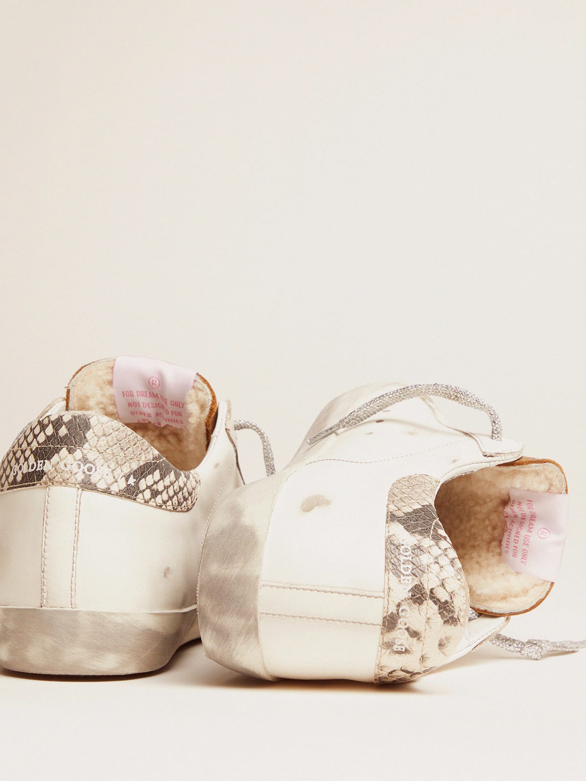 Super-Star sneakers made from shearling with snake-print heel tab | Golden  Goose