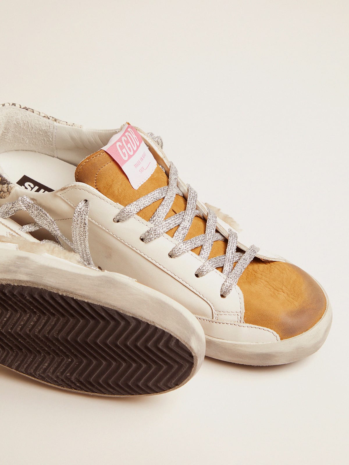 Super-Star sneakers made from shearling with snake-print heel tab | Golden  Goose