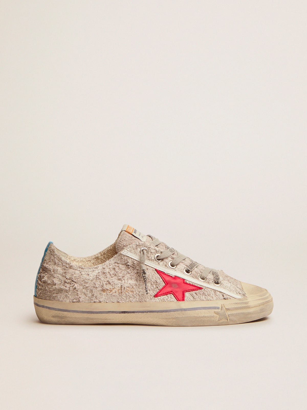 V-Star sneakers in white suede with red leather star | Golden Goose