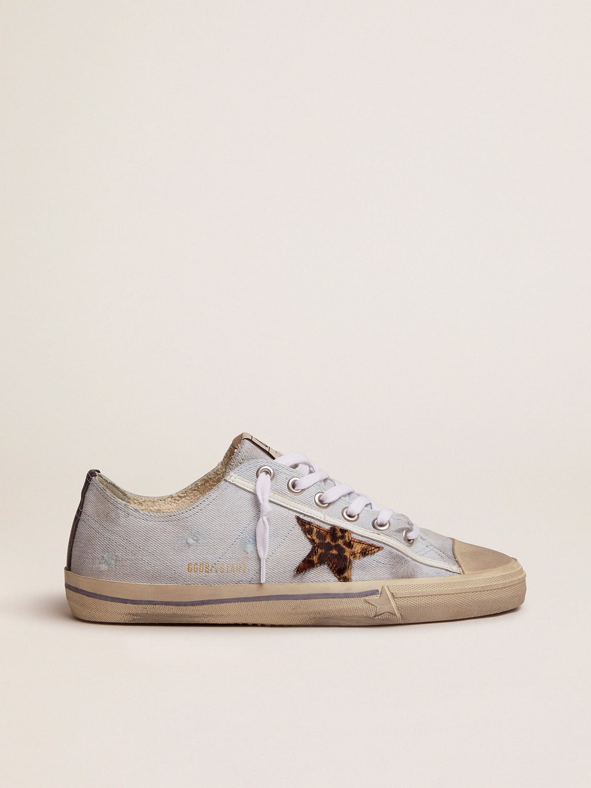 V-Star LTD sneakers in denim with leopard-print pony skin star | Golden  Goose