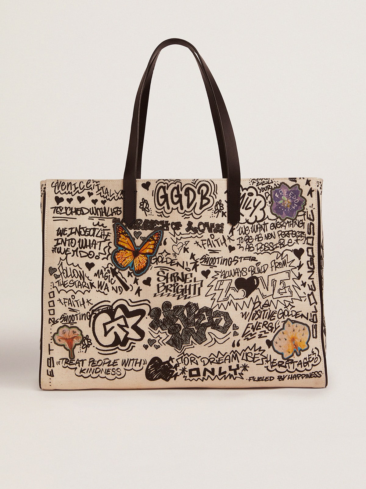 Golden Goose - East-West California Bag with graffiti print in 
