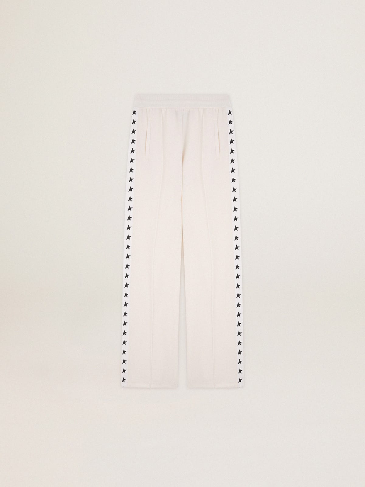 Golden Goose - Pantalon de jogging blanc pour femme avec étoiles sur les côtés in 