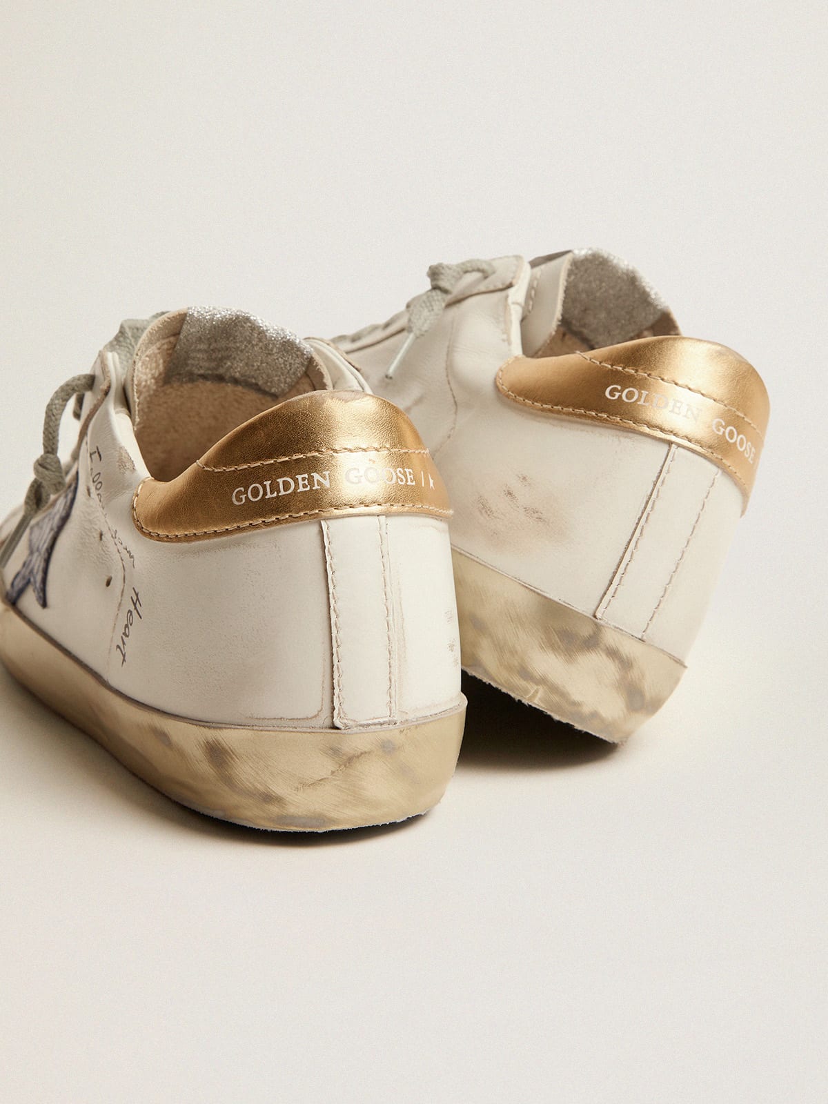 Super-Star sneakers with handwritten lettering and crocodile-print leather  stars | Golden Goose