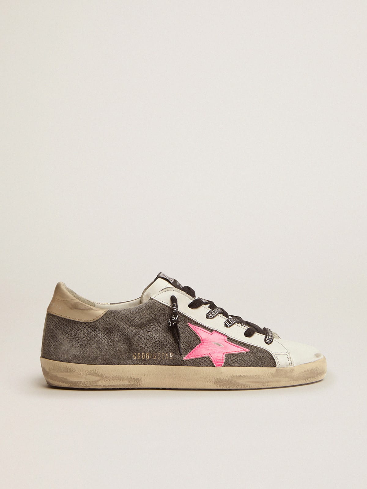 Super-Star LTD sneakers with snake-print suede upper and gold heel tab |  Golden Goose