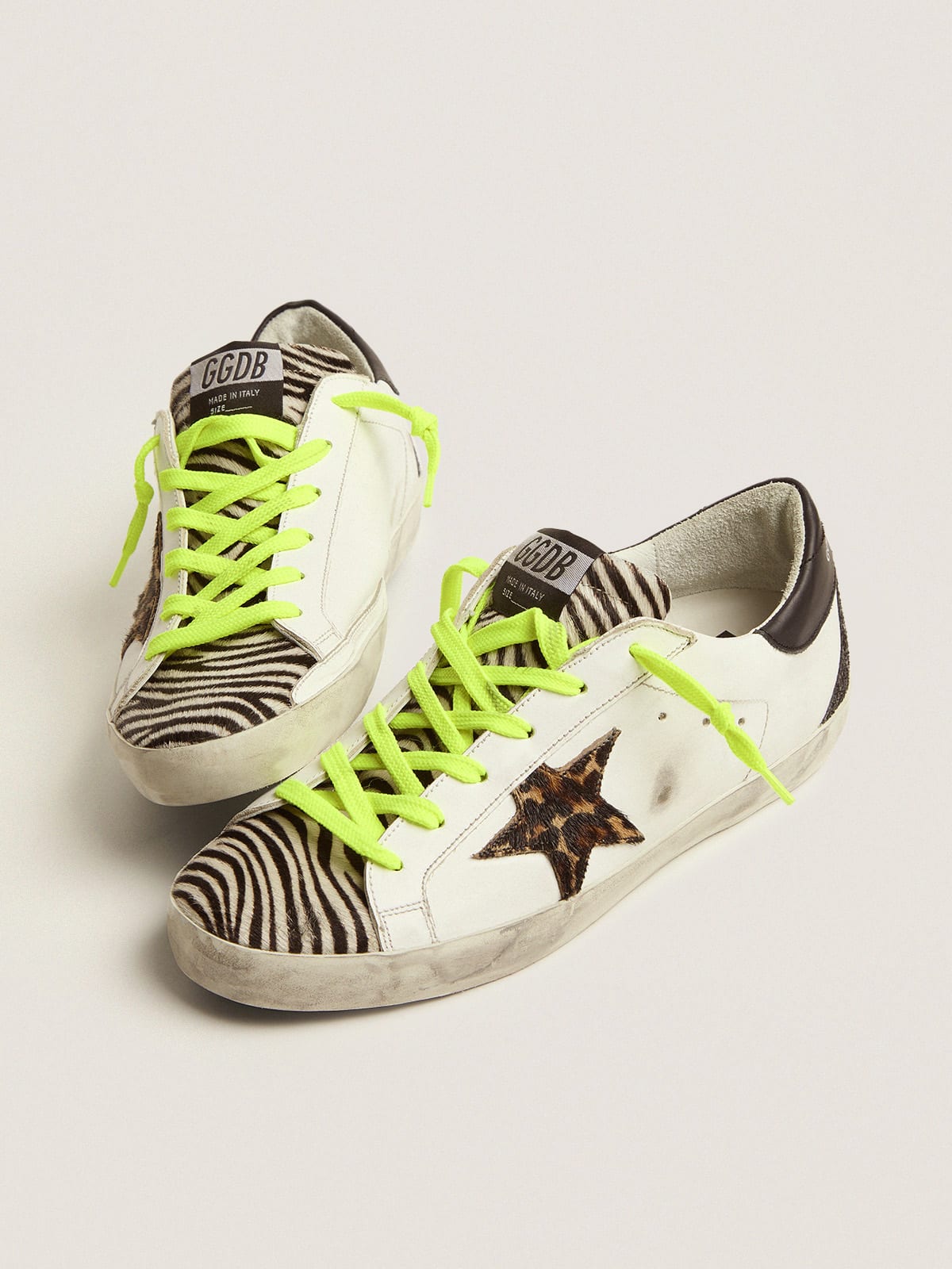 Super-Star LTD sneakers with animal-print pony skin tongue and star |  Golden Goose