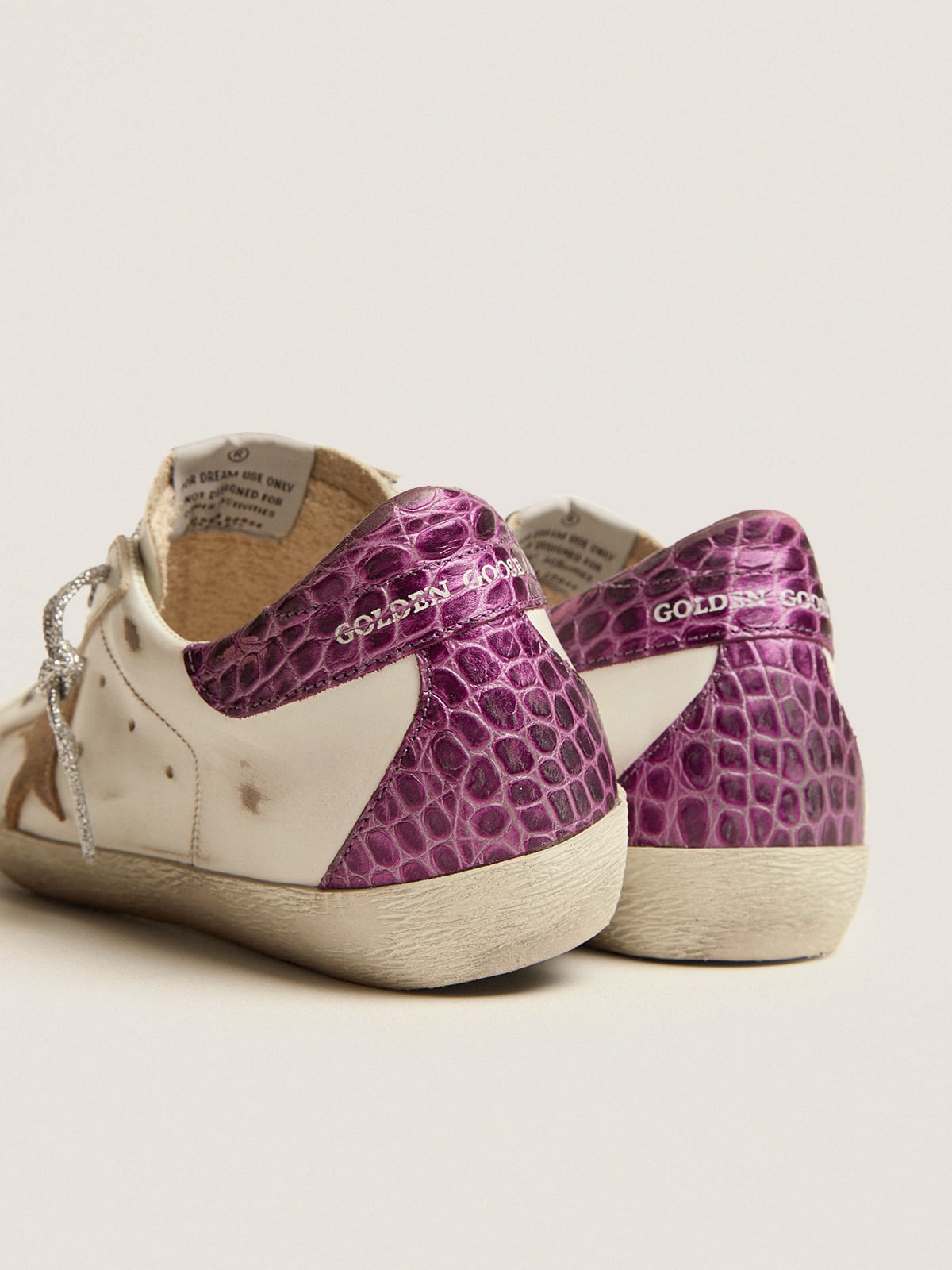 Super-Star LTD sneakers with purple crocodile-print leather heel tab |  Golden Goose