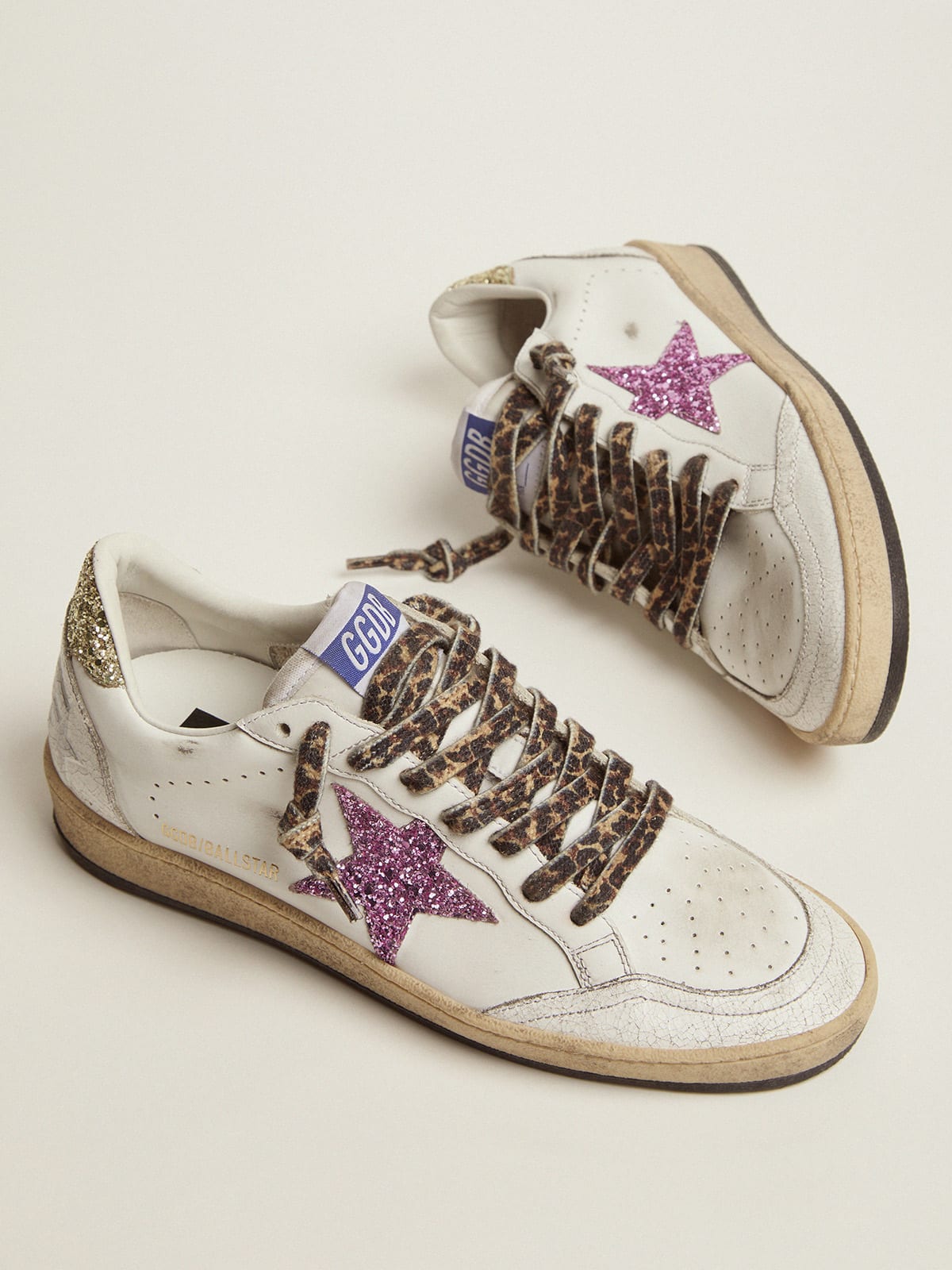 Ball Star LTD sneakers in leather with glitter heel tab and star | Golden  Goose
