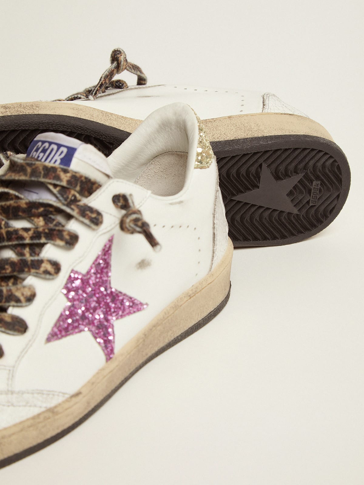 Ball Star LTD sneakers in leather with glitter heel tab and star | Golden  Goose