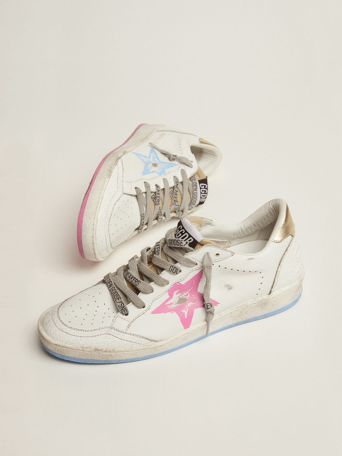 Ball Star sneakers with gold heel tab and foam rubber tongue | Golden Goose
