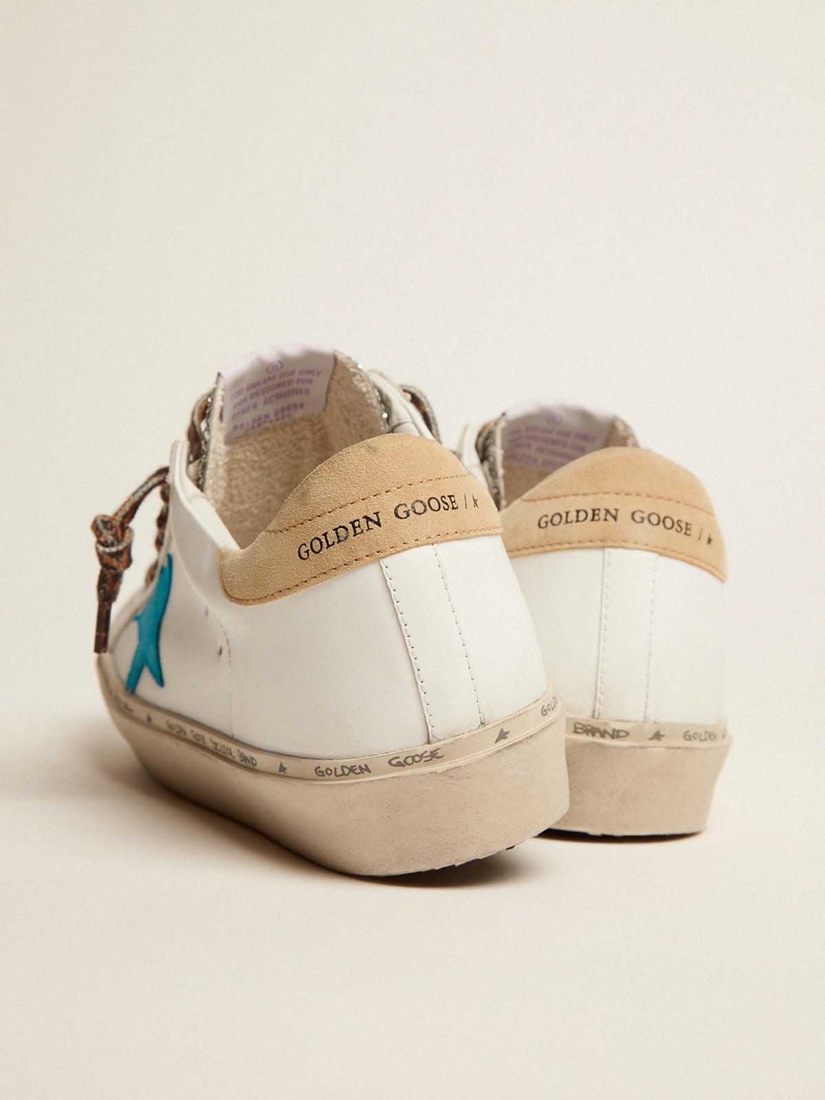 Hi Star LTD sneakers with glitter tongue and cyan-blue suede star | Golden  Goose