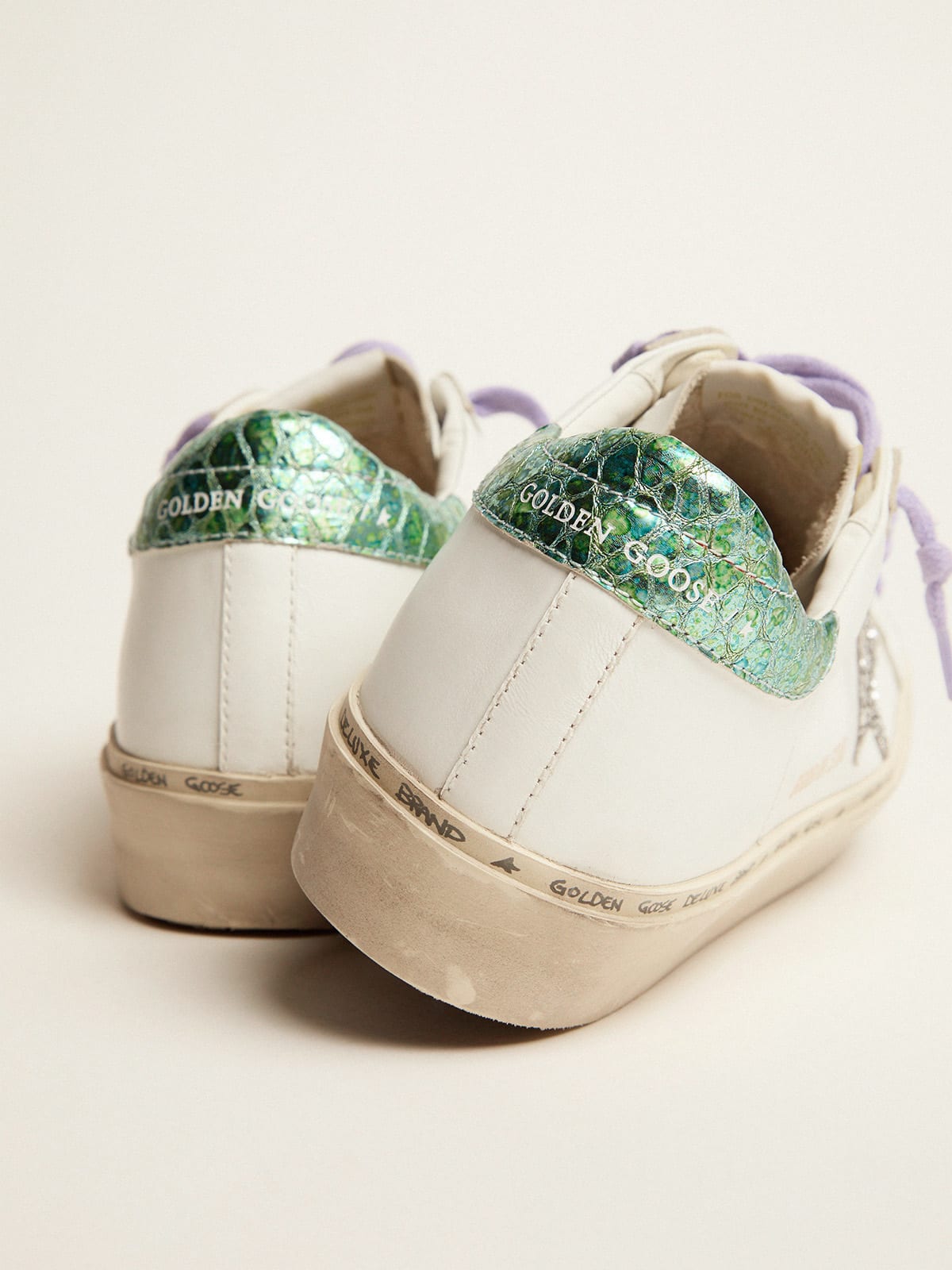 Hi Star LTD sneakers with glitter star and printed heel tab | Golden Goose