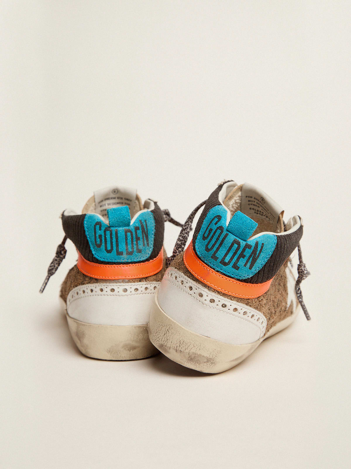 Golden Goose - Mid Star LTD sneakers with leopard-print and corduroy suede upper in 