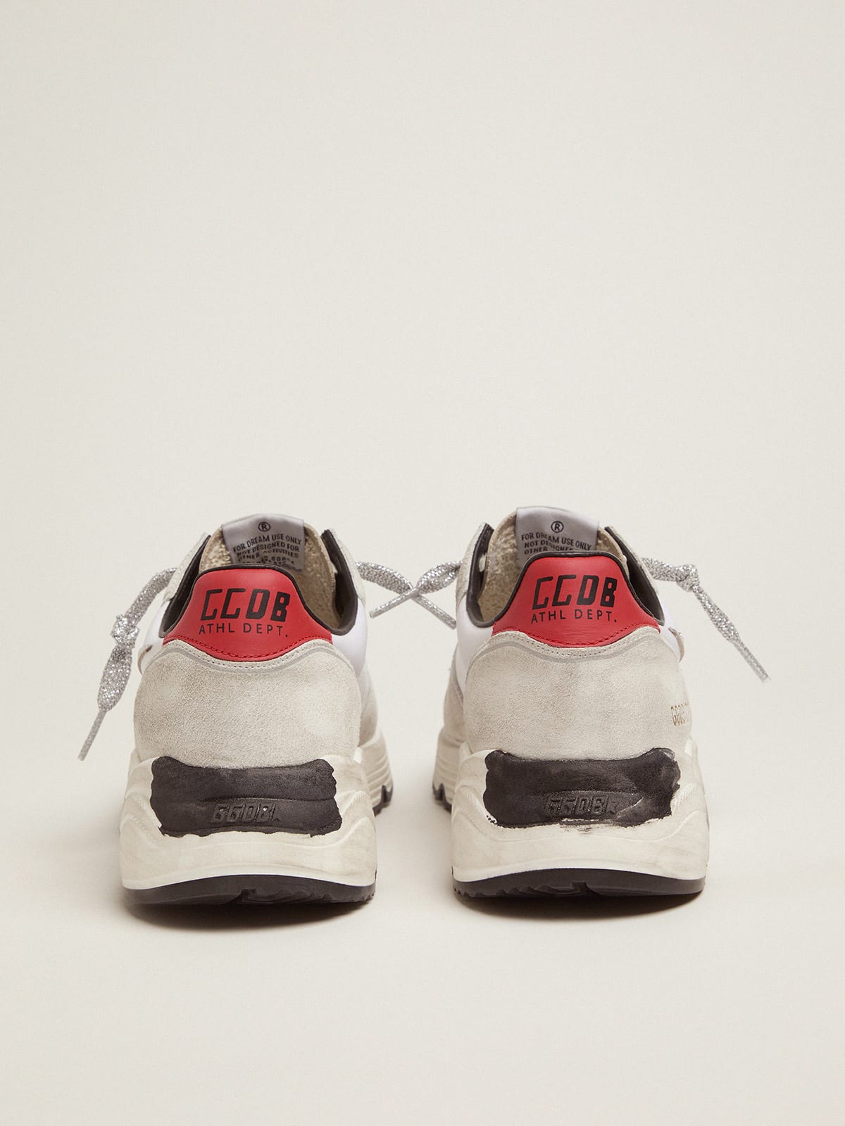 Running Sole sneakers with red heel tab and silver star | Golden Goose