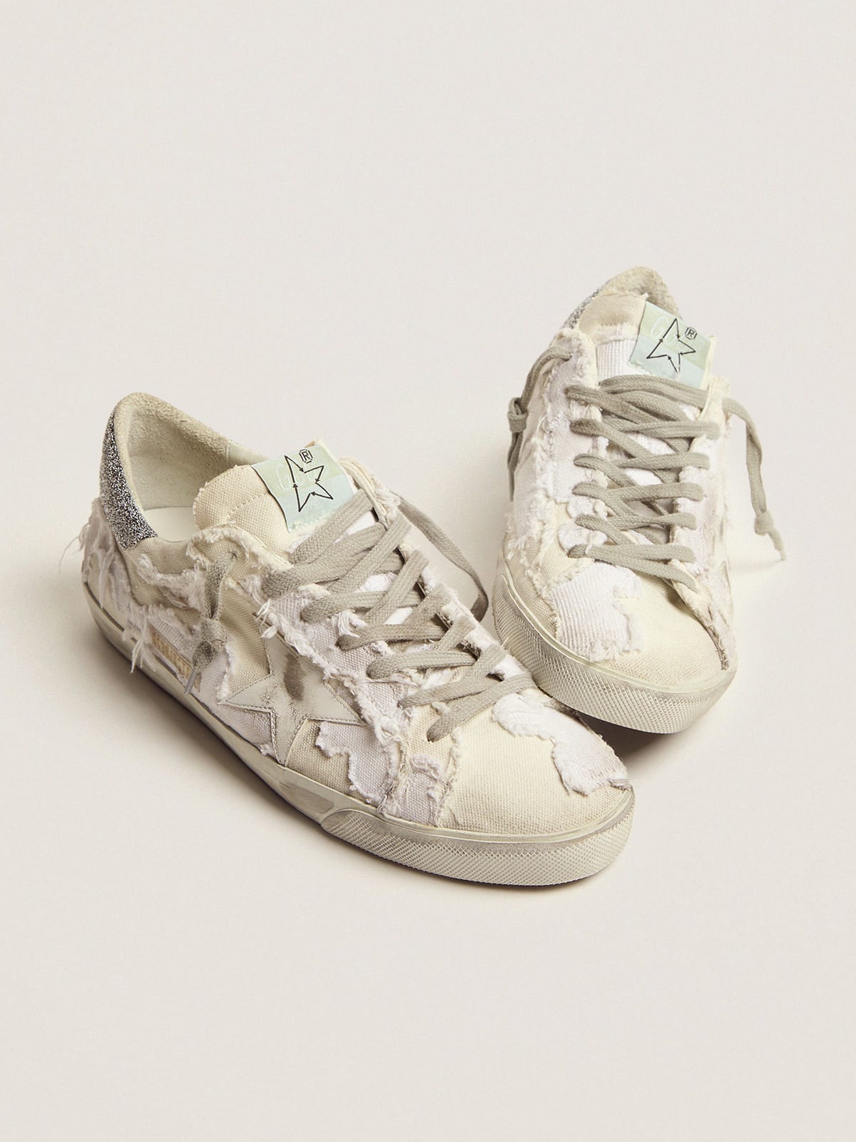 Men's Super-Star white sneakers with Swarovski | Golden Goose