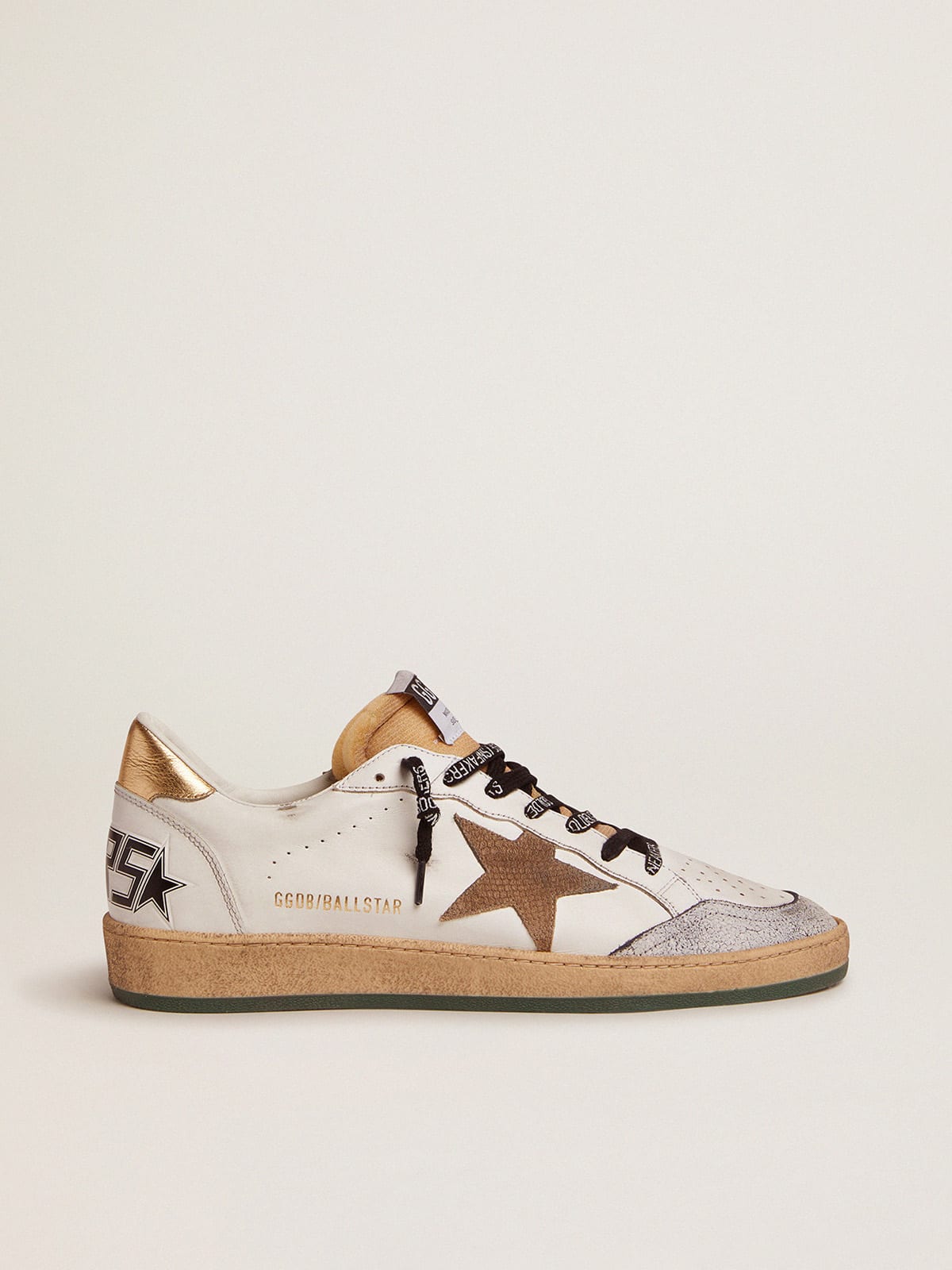 Ball Star sneakers with snake-print suede star and gold heel tab