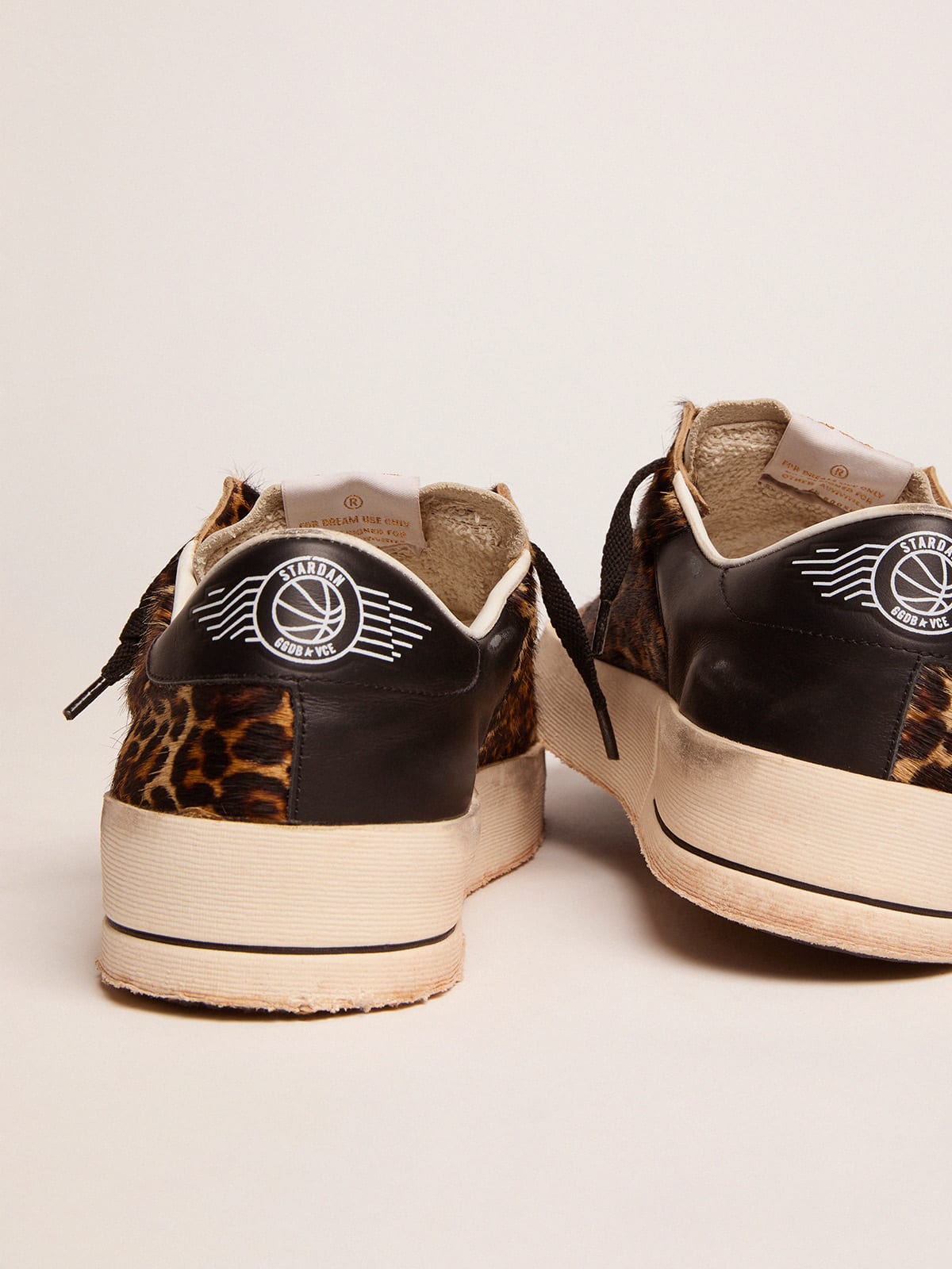 Golden Goose - Stardan sneakers in leopard-print pony skin and black star in 