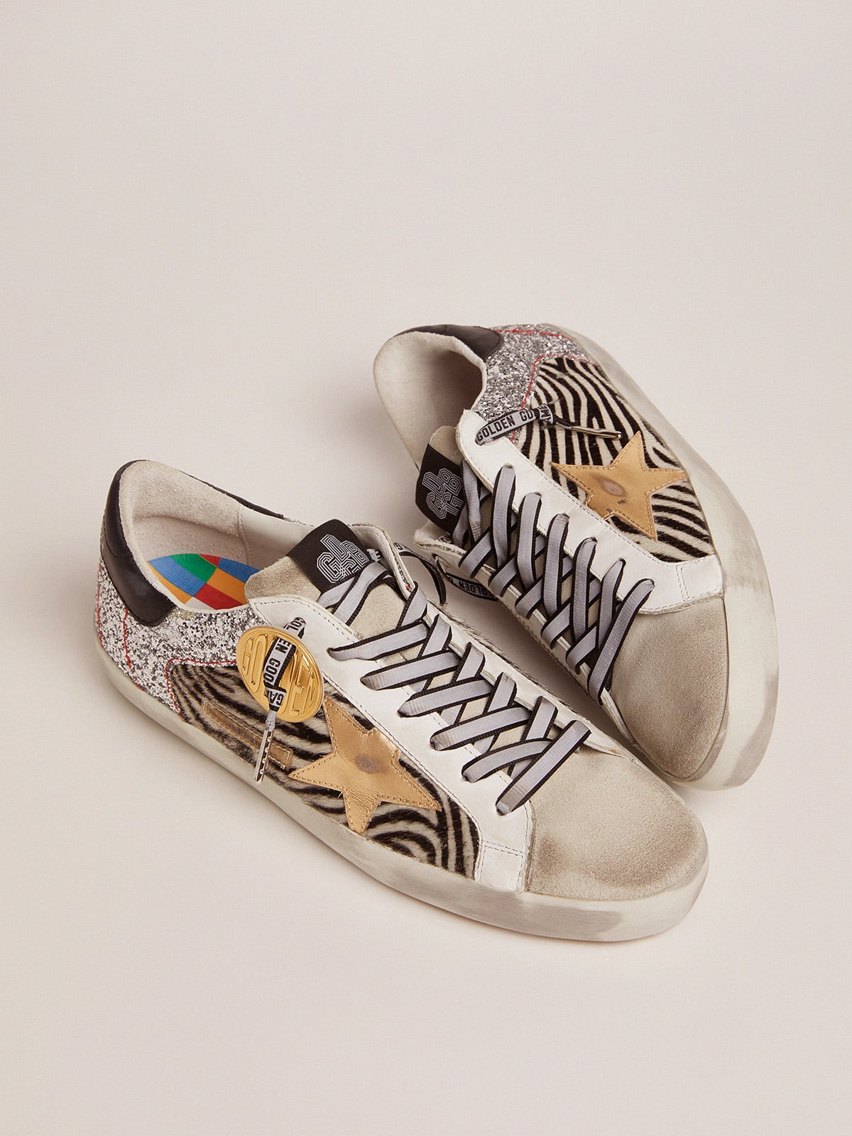 Women\'s Super-Star sneakers in zebra-print pony skin | Golden Goose