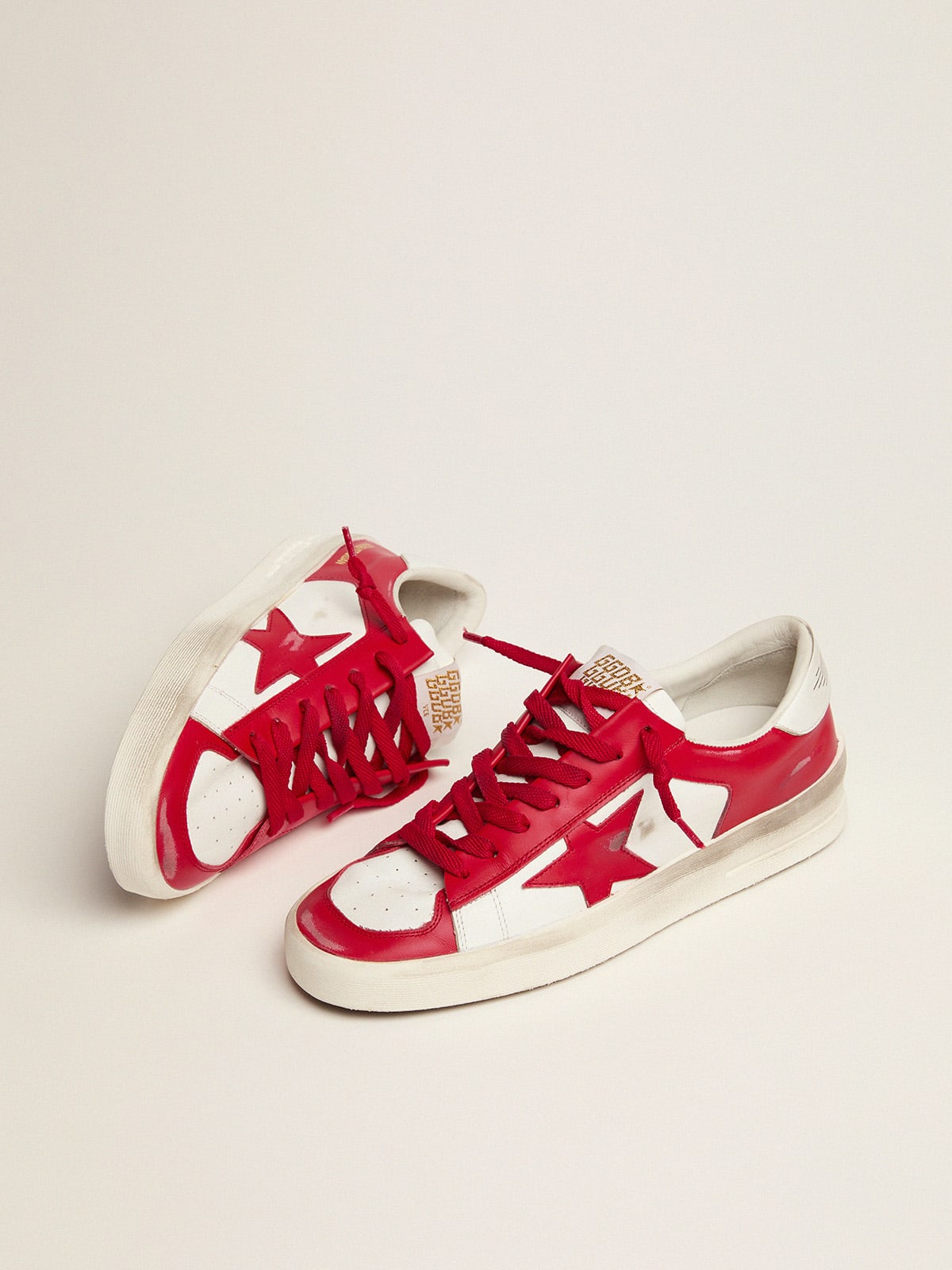 Golden Goose - Men’s Stardan sneakers in red and white leather in 