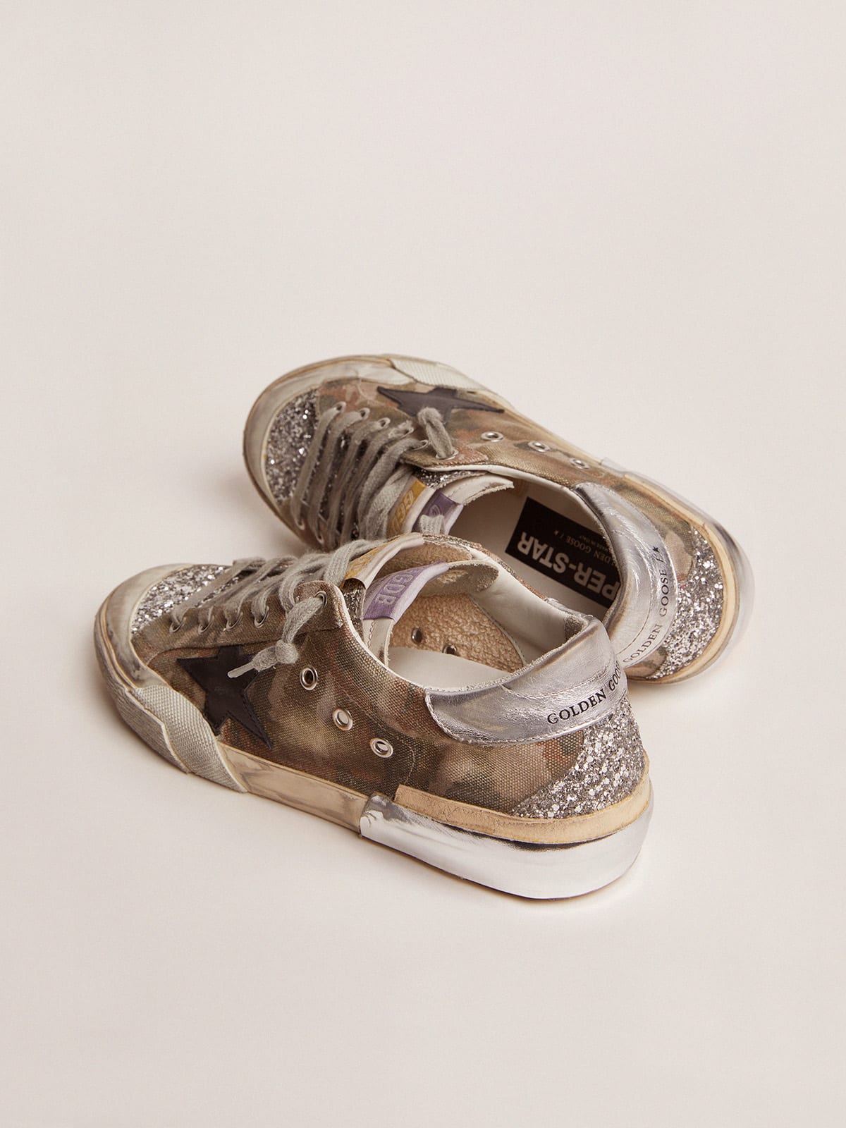 Golden Goose - Men’s Super-Star Penstar LAB sneakers in camouflage canvas with multi-foxing in 