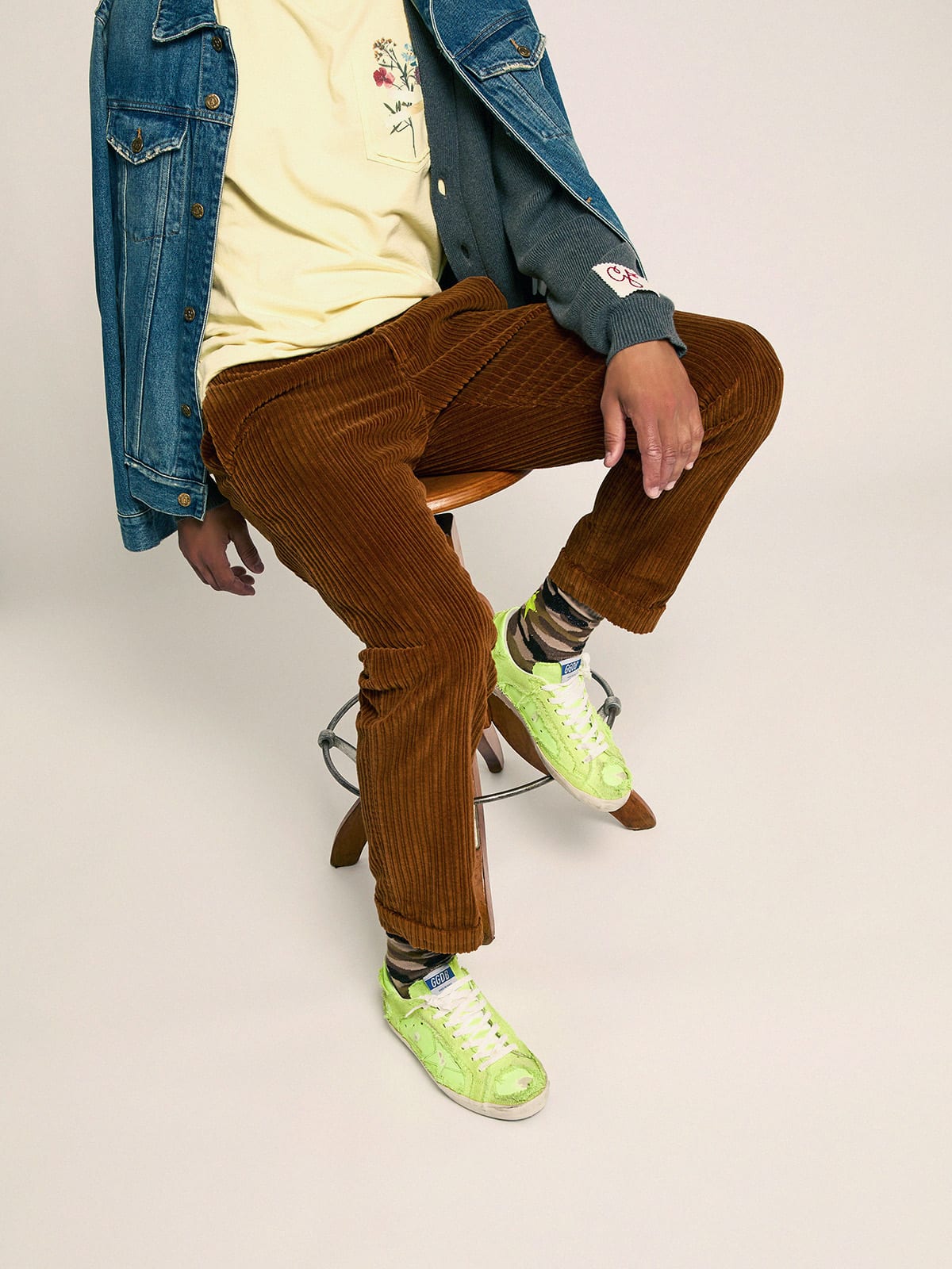 Super-Star LAB fluorescent yellow sneakers for men | Golden Goose