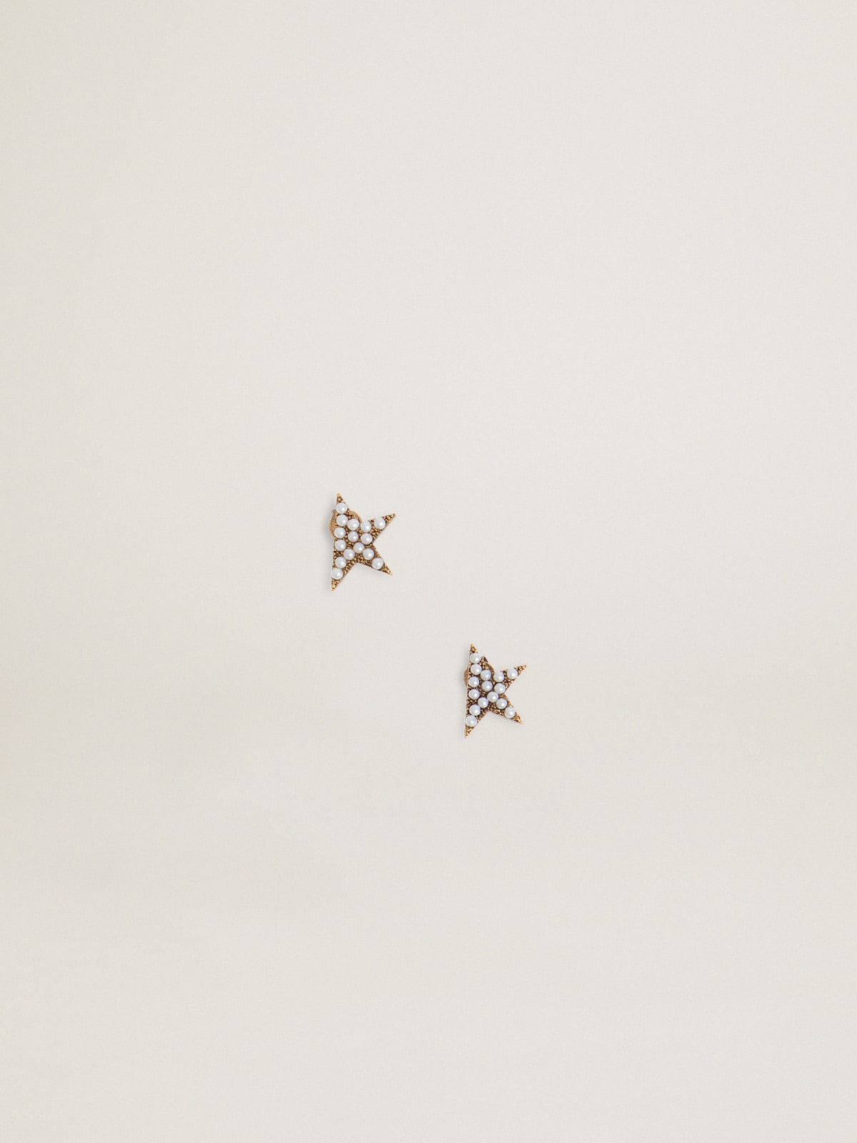 Golden Goose - Star Jewelmates Collection stud earrings in old gold color with decorative beads in 