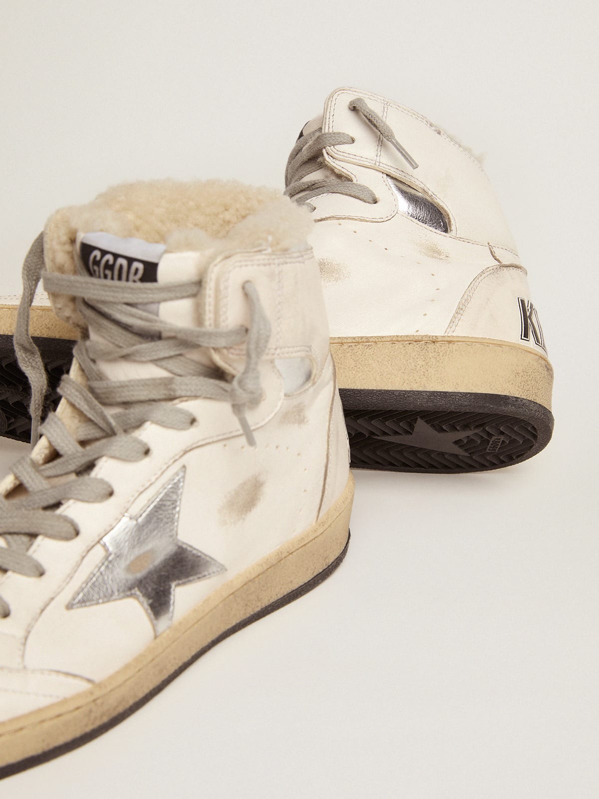 Shearling lined outlet high top sneakers