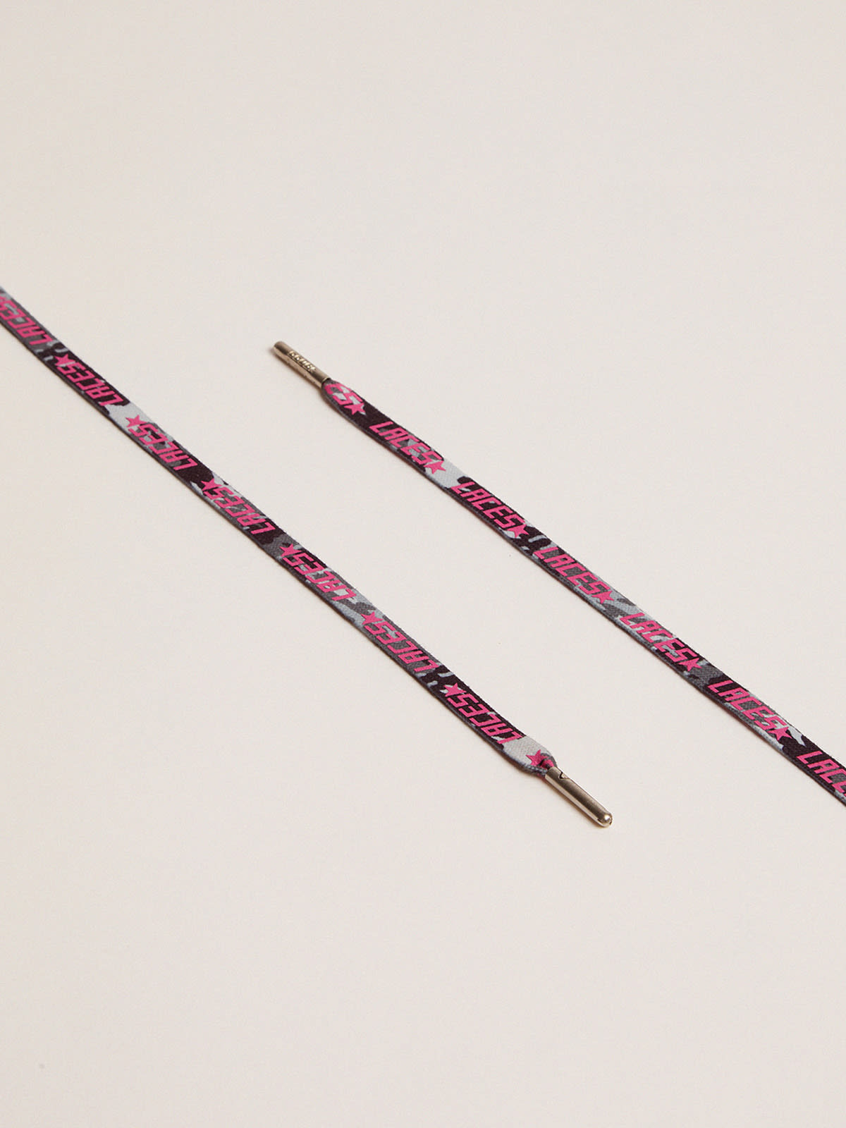 Grey camouflage laces with pink laces print Golden Goose