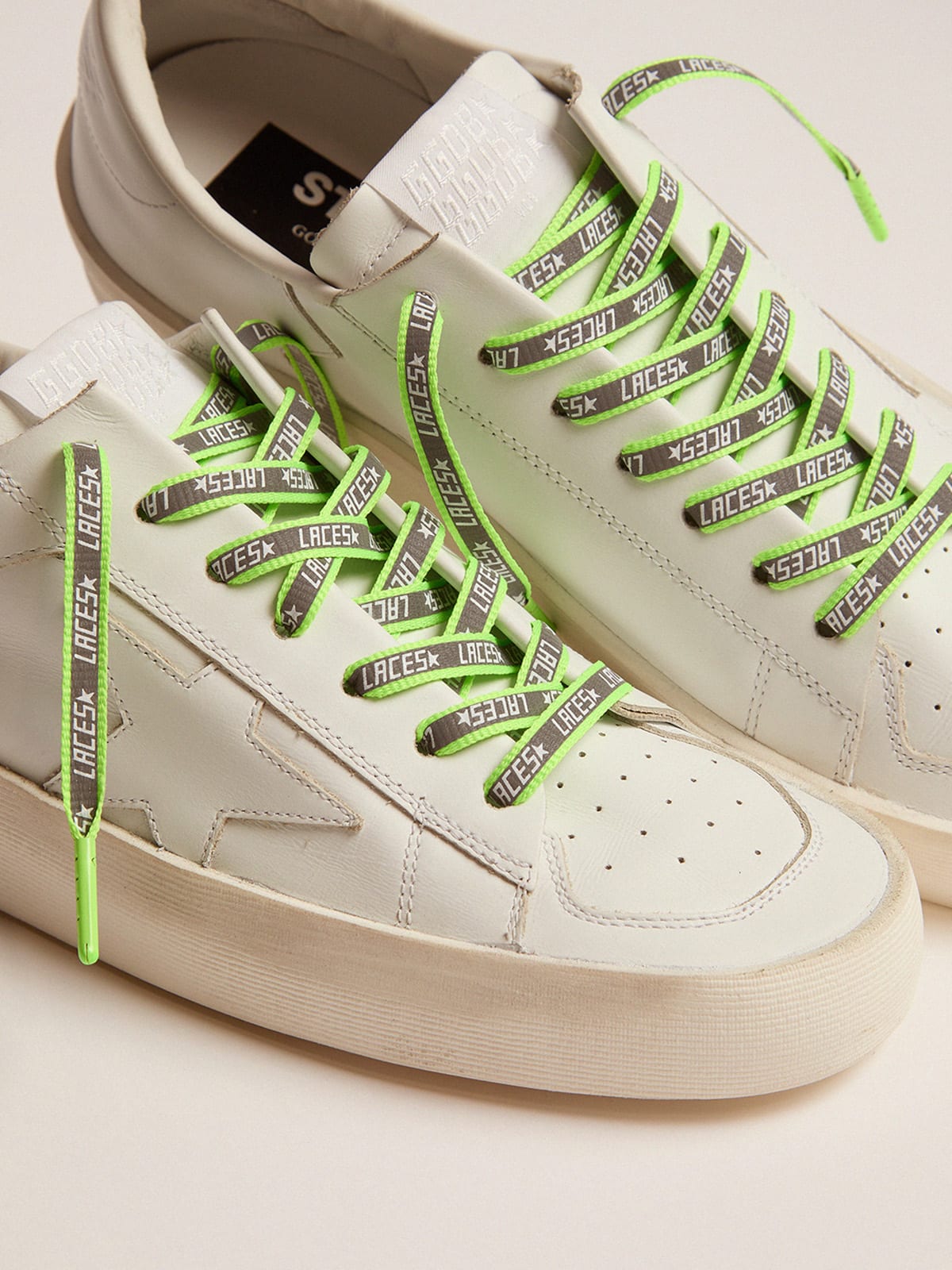 Golden Goose - Neon green reflective laces with laces print in 