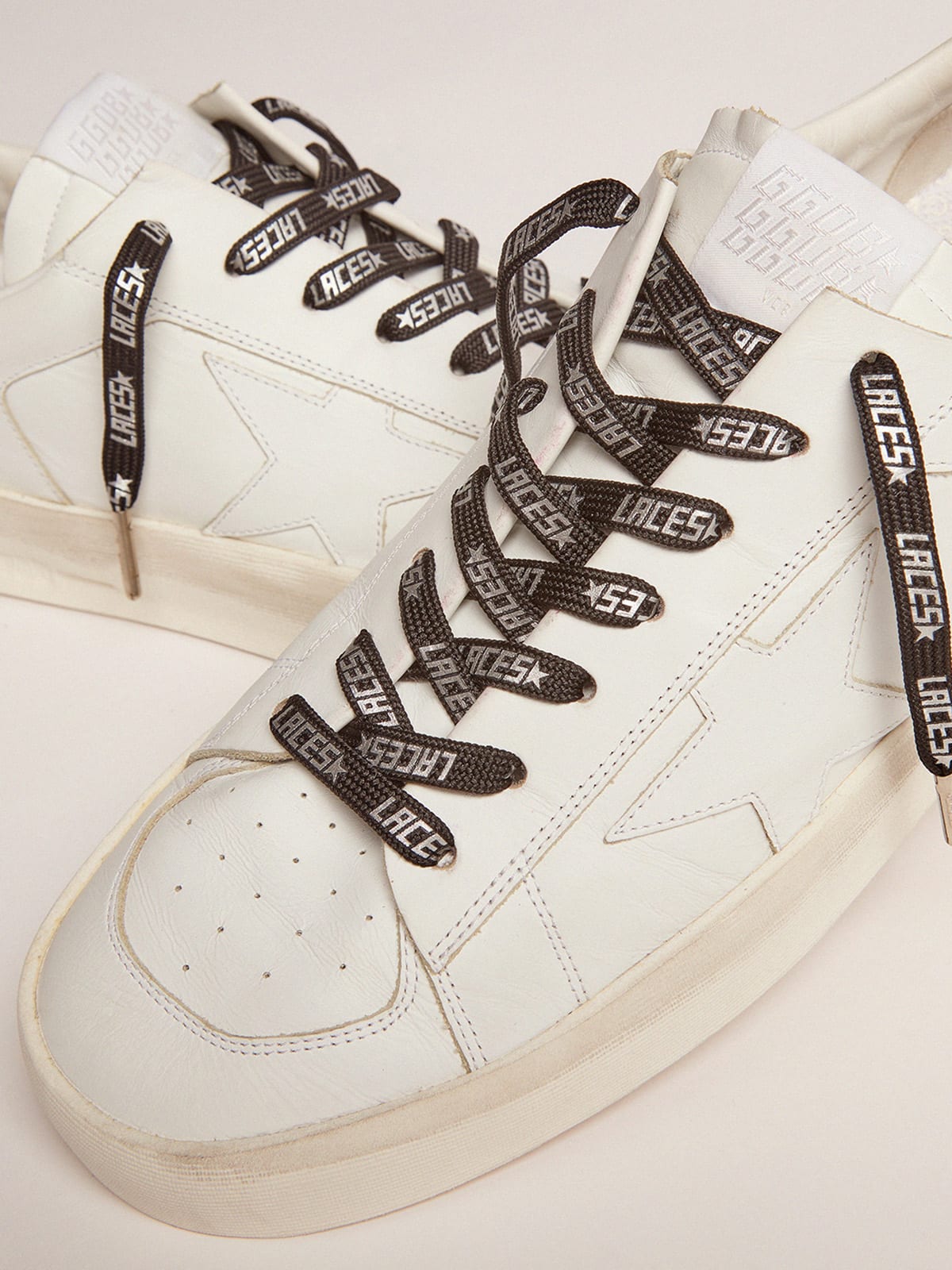 Golden Goose - Black laces with silver laces print in 
