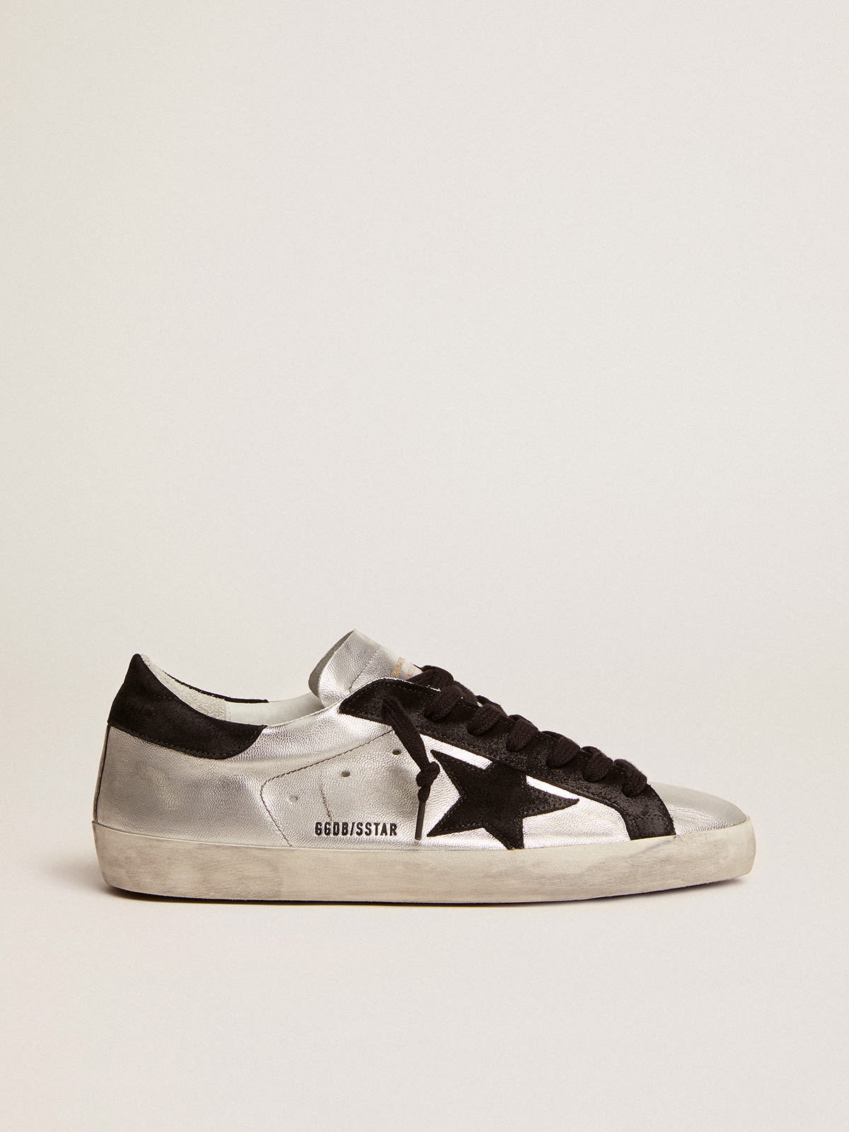 Golden Goose - Men's Super-Star in silver leather in 