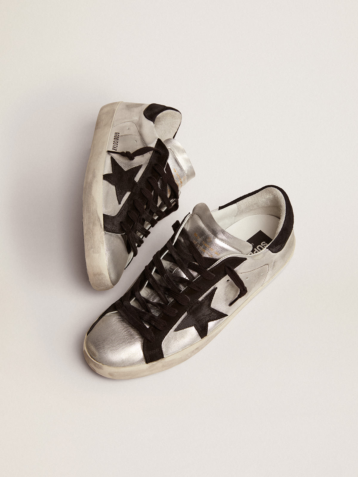 Golden Goose - Men's Super-Star in silver leather in 