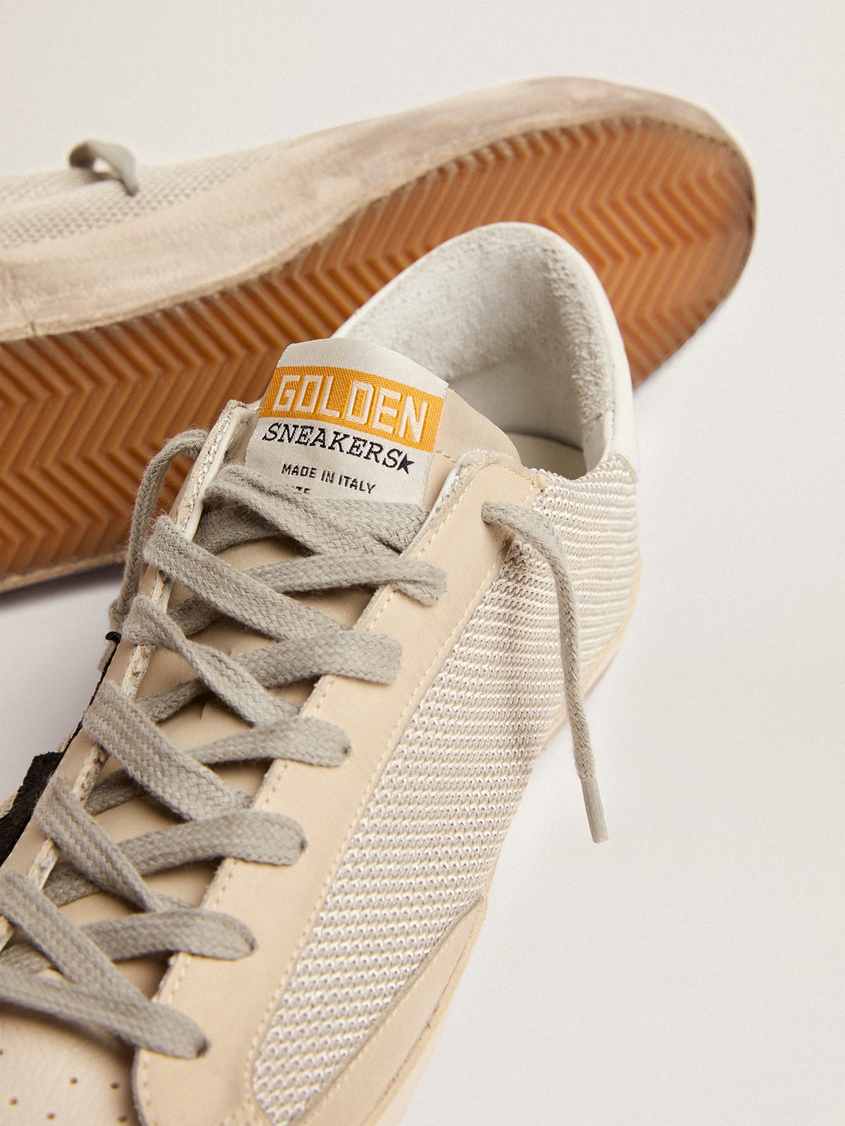 Men's Super-Star sneakers in leather with mesh insert | Golden Goose