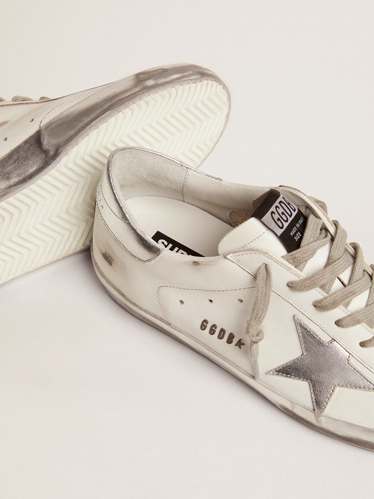 Golden Goose - Men's Super-Star with glitter star and heel tab in 