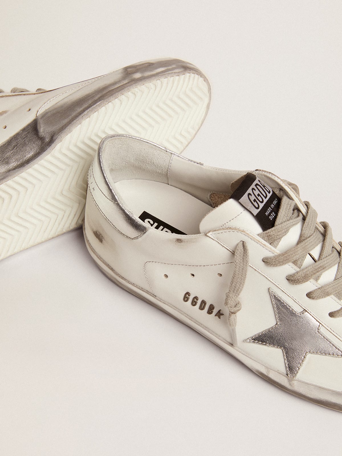 Men's Super-Star with glitter star and heel tab | Golden Goose