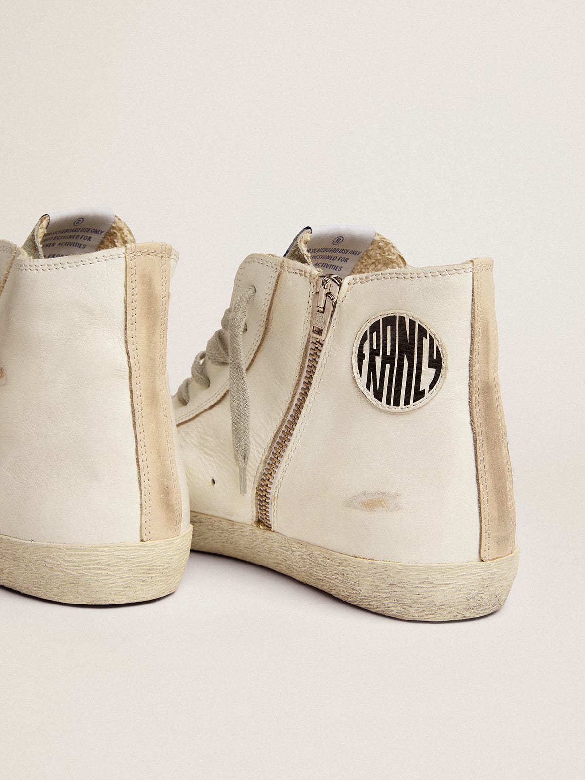 Men's Francy in leather with silver suede star | Golden Goose