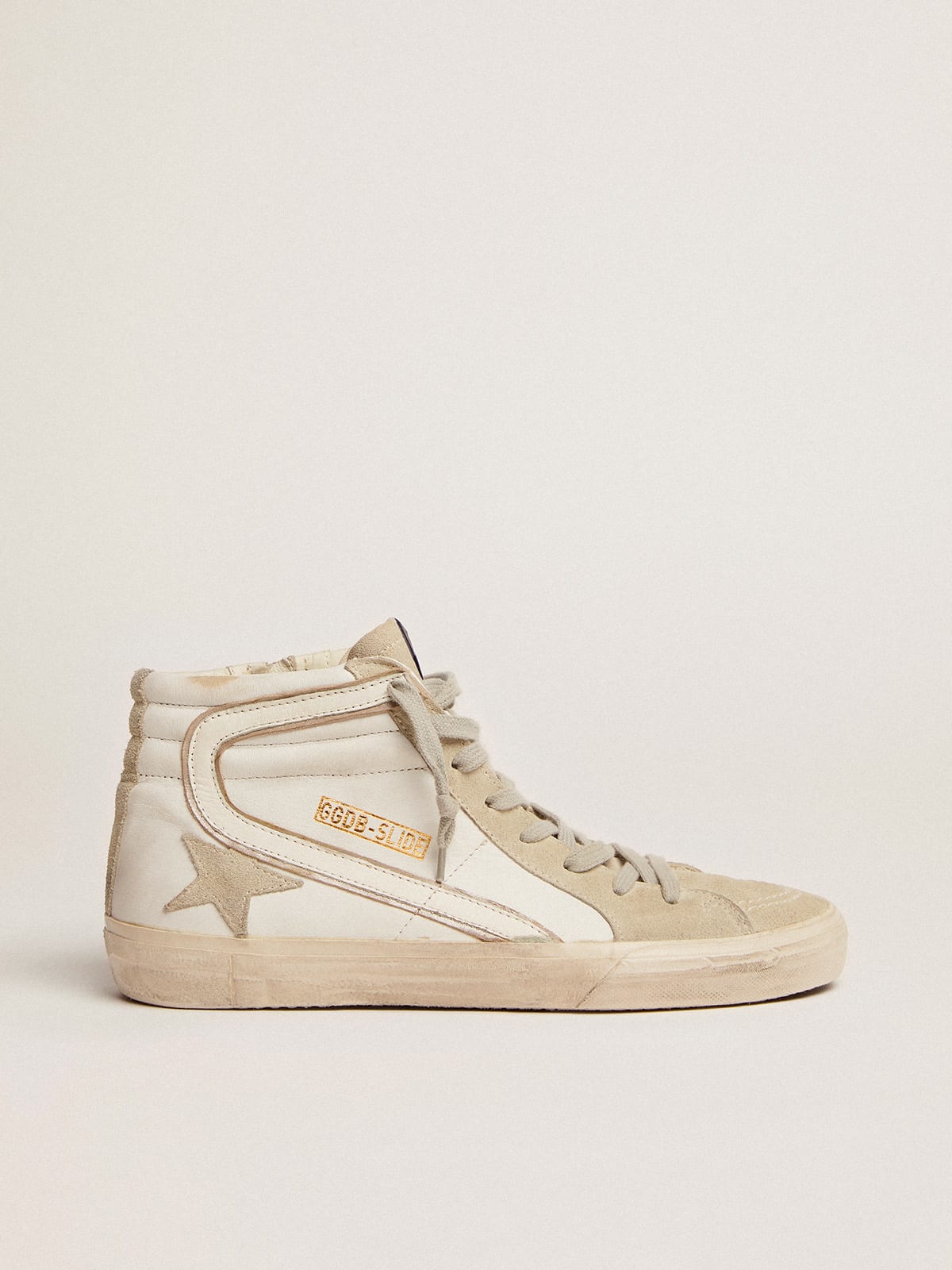 White Slide sneakers in leather and suede | Golden Goose