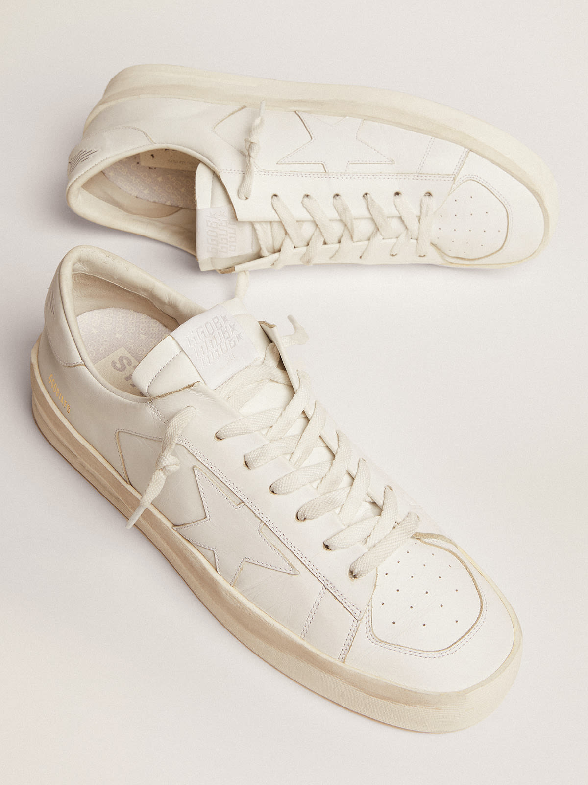 Golden goose stardan white sales leather sneakers