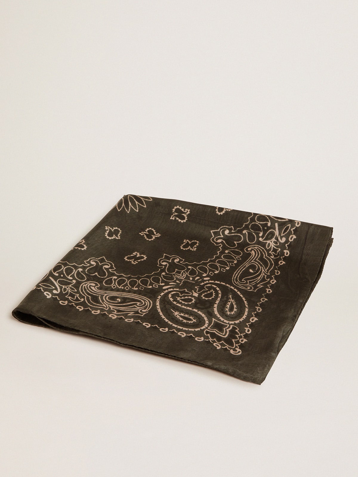Golden Goose - Moss green scarf with paisley print in 