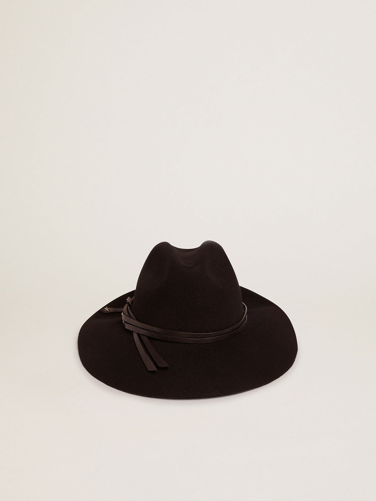 Women s black Fedora hat with strap Golden Goose