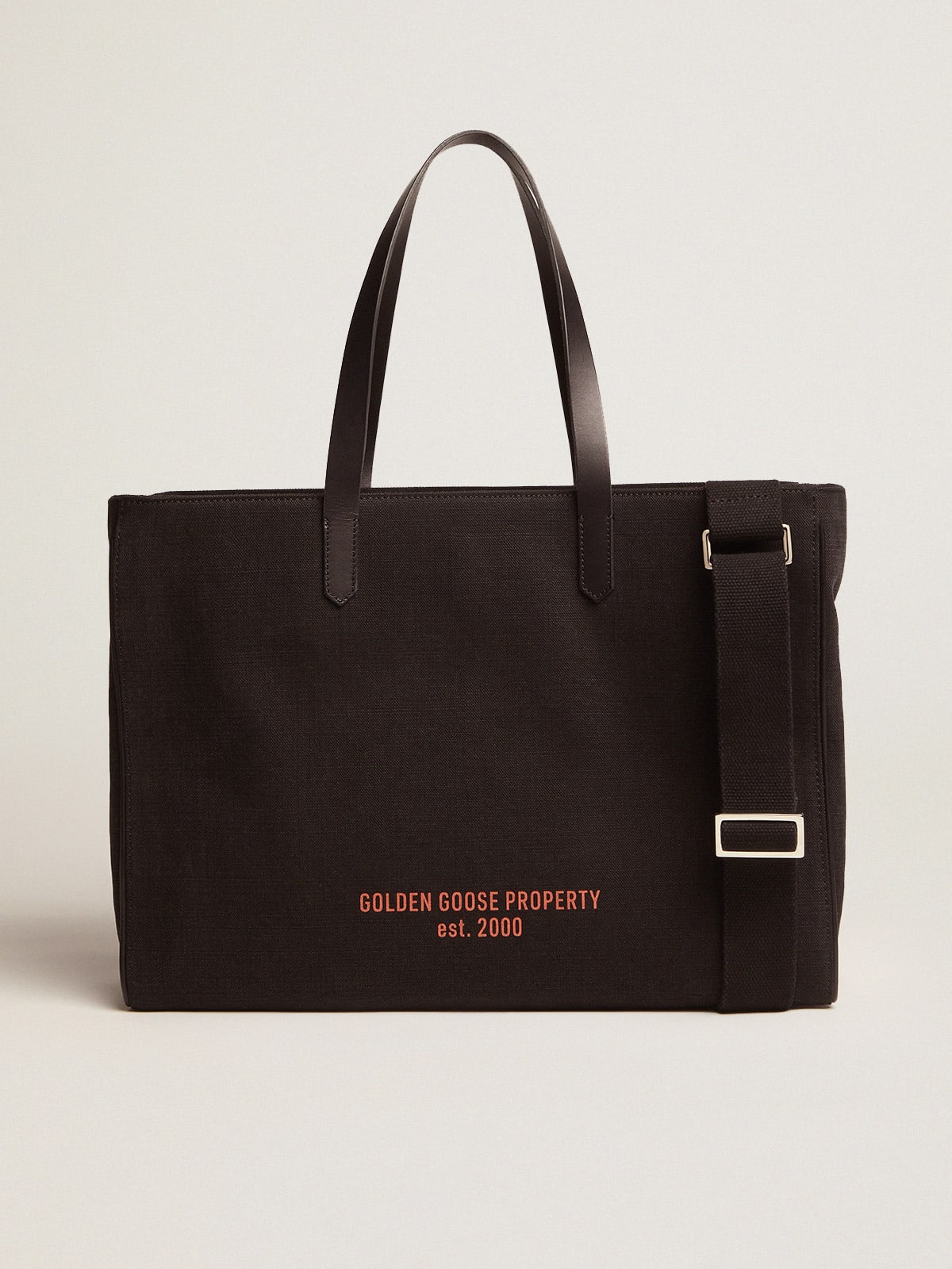 East-West California Bag in black canvas | Golden Goose