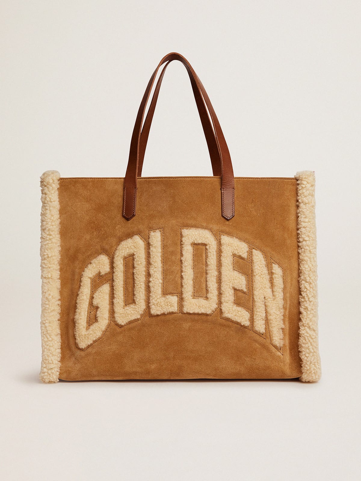 Golden Goose - East-West California Bag in suede leather with shearling in 