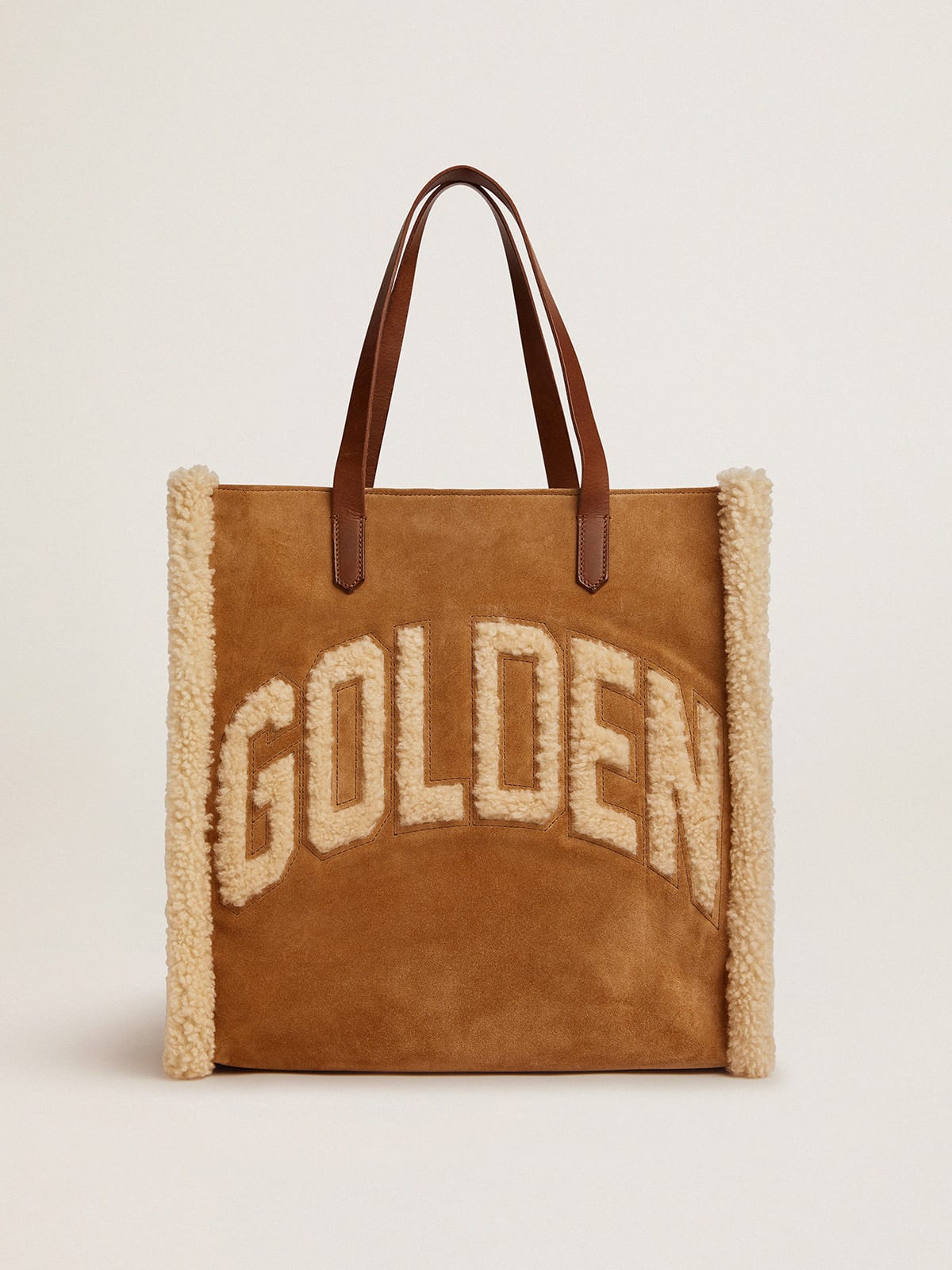 Golden Goose - North-South California Bag in suede leather with shearling in 