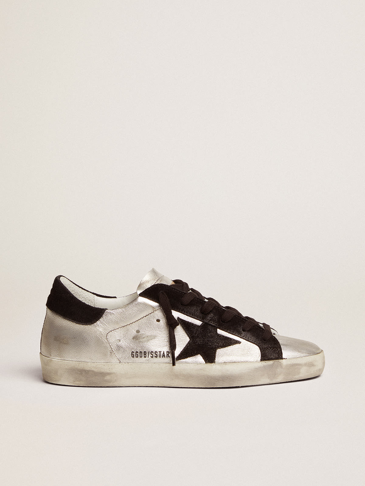 Women's Super-Star sneakers in silver leather