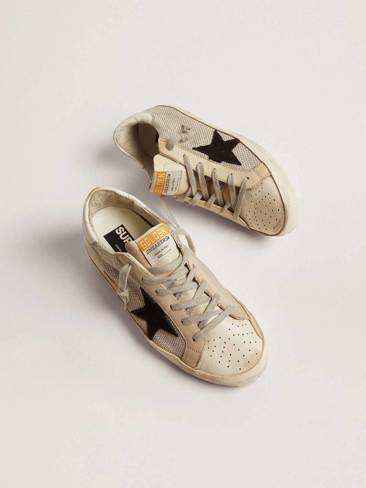 Golden Goose - Women’s Super-Star sneakers in leather with mesh insert in 